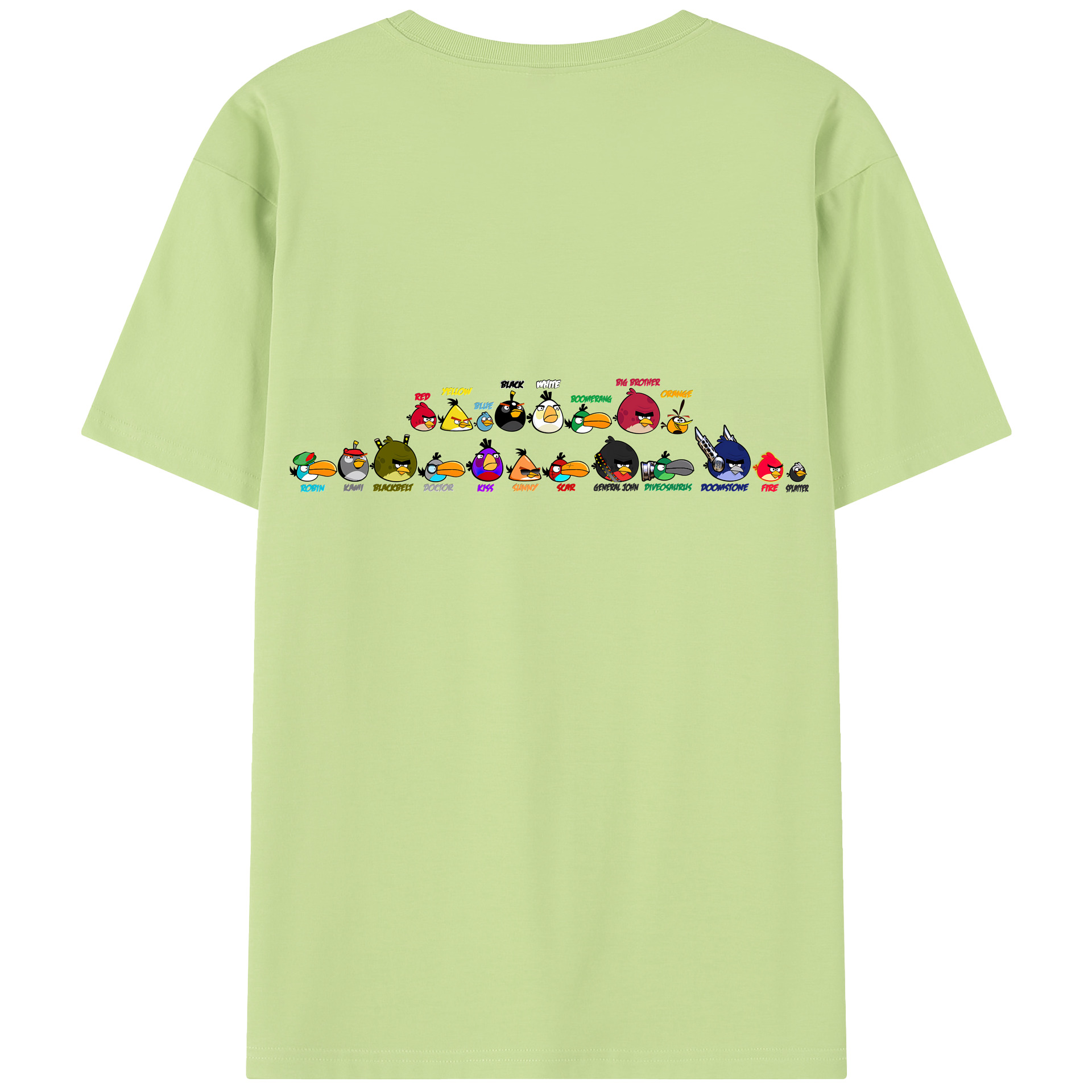（画像用） Angry Birds アングリーバード 綿100％半袖Tシャツ（背面プリント）